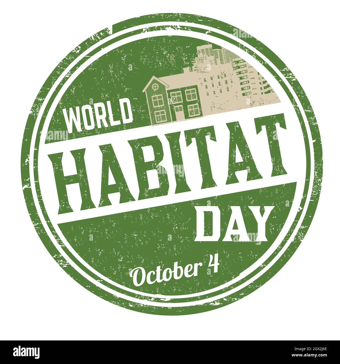 World habitat day grunge rubber stamp on white background, vector illustration Stock Vector