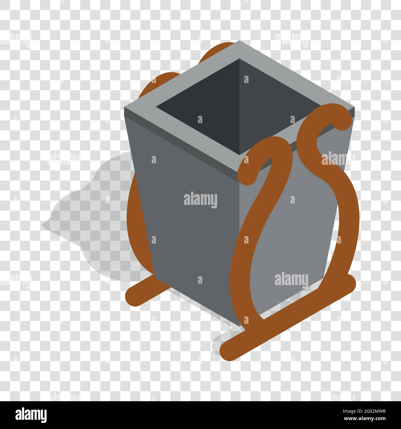 Gray litter bin isometric icon Stock Vector
