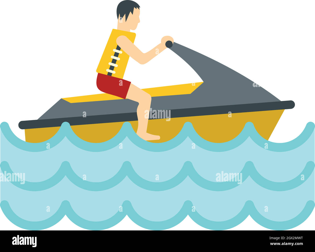 Jet ski rider icon, flat style Stock Vector Image & Art Alamy