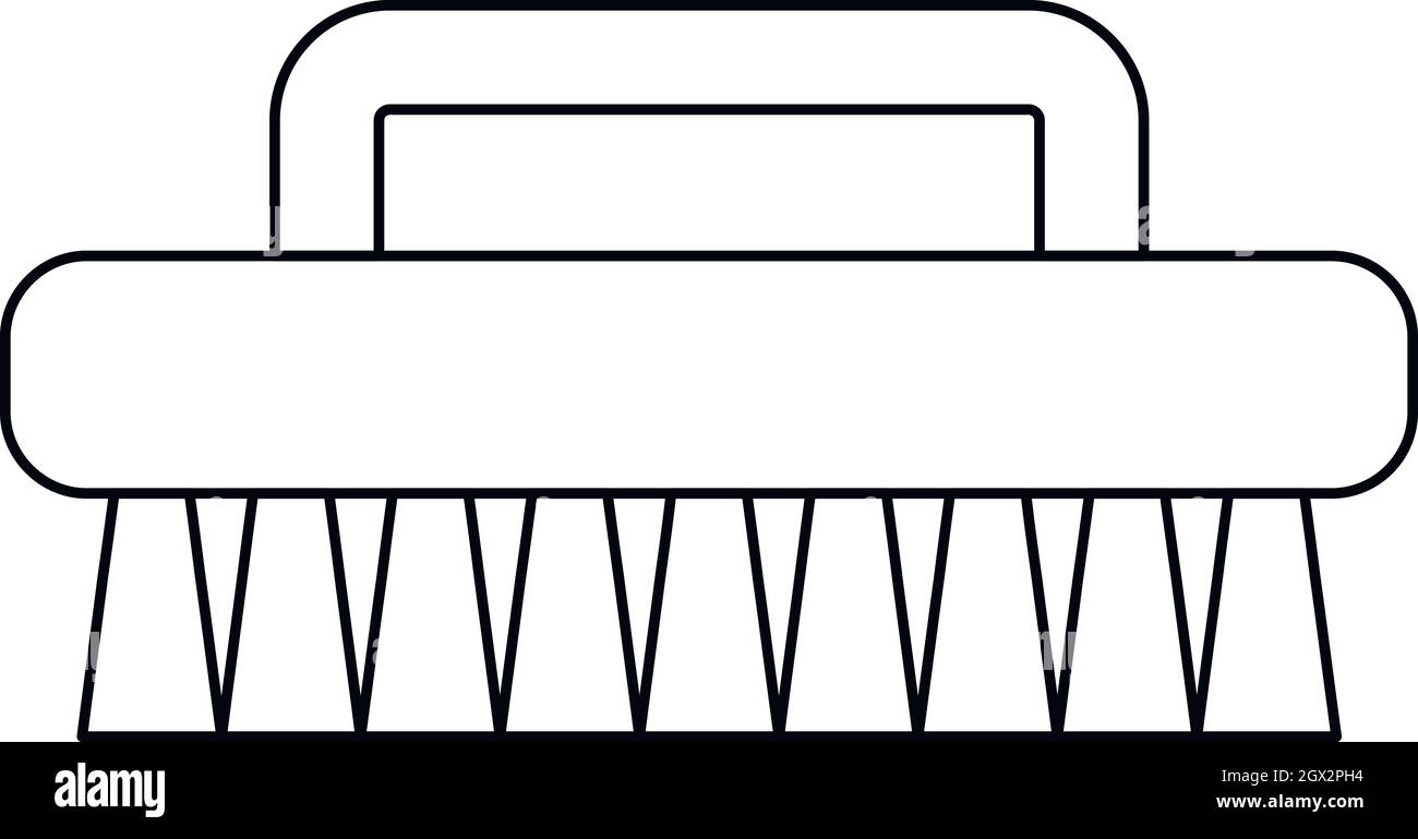 Brush for cleaning icon, outline style Stock Vector
