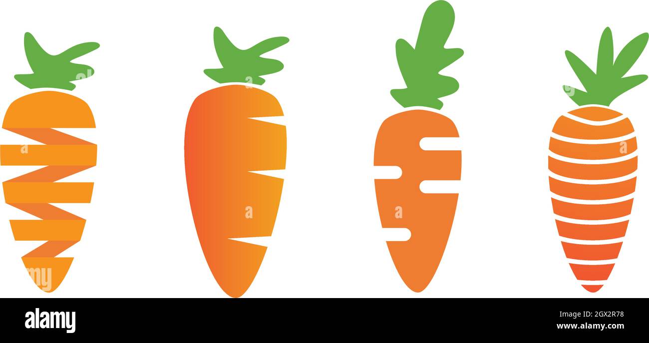 carrot ilustration logo vector template Stock Vector