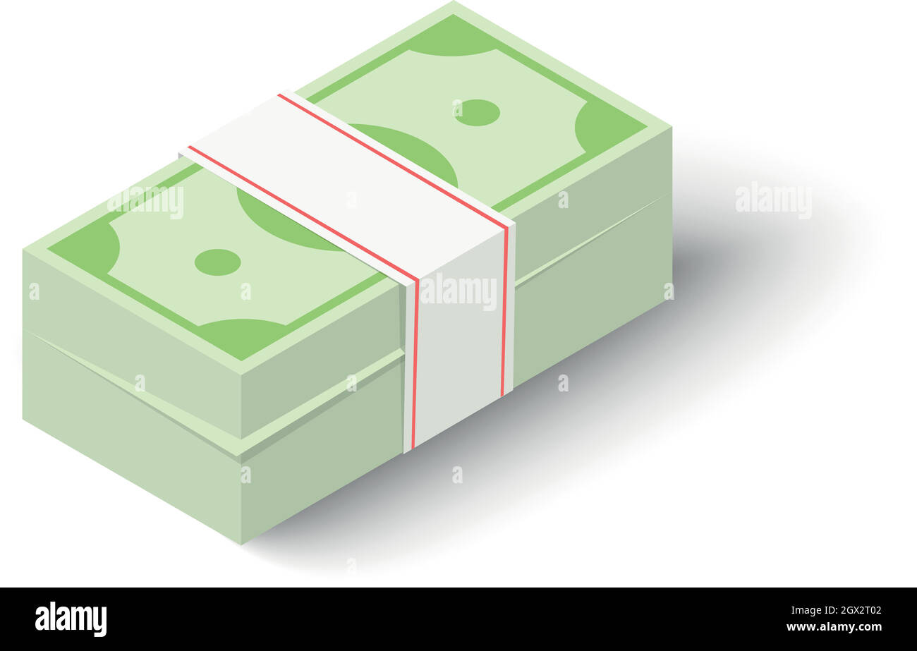 Cash icon, isometric style Stock Vector