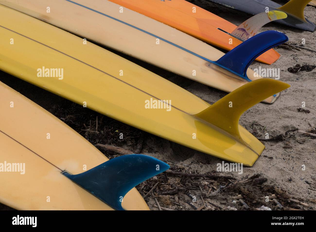 Surfboard Tail Fins Stock Photo Alamy