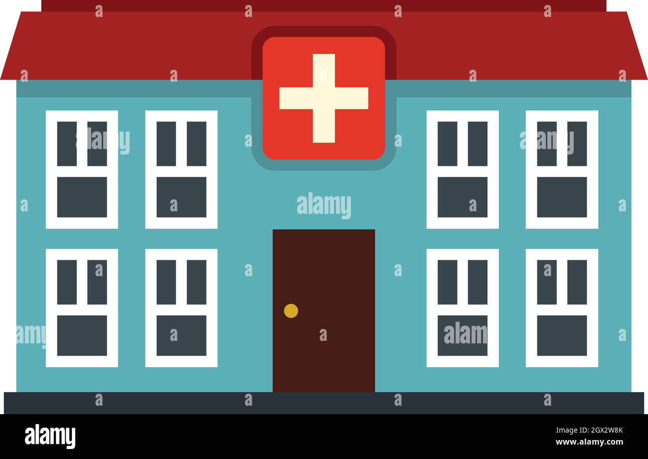 Hospital icon, flat style Stock Vector Image & Art - Alamy