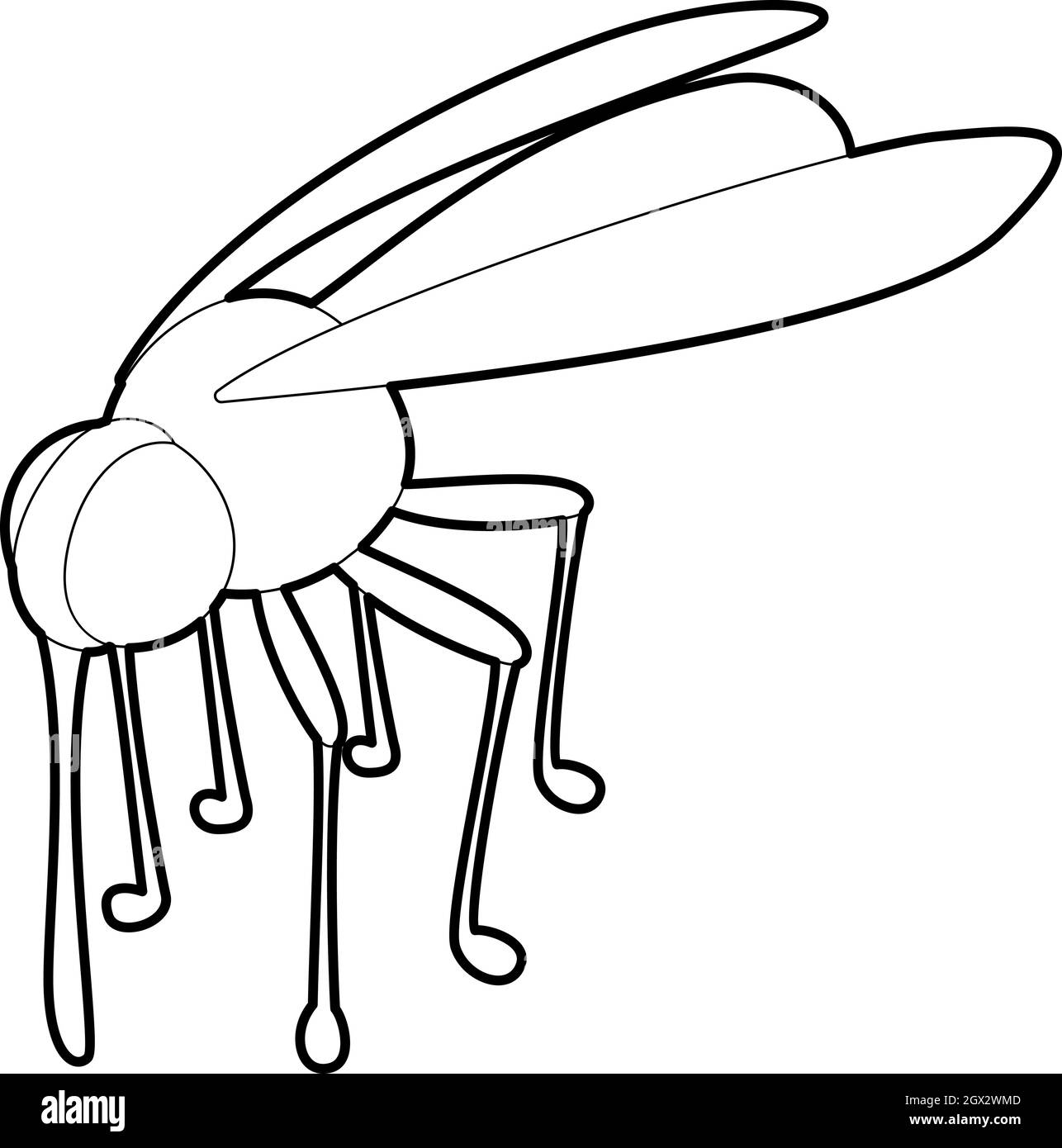 Mosquito icon, outline style Stock Vector