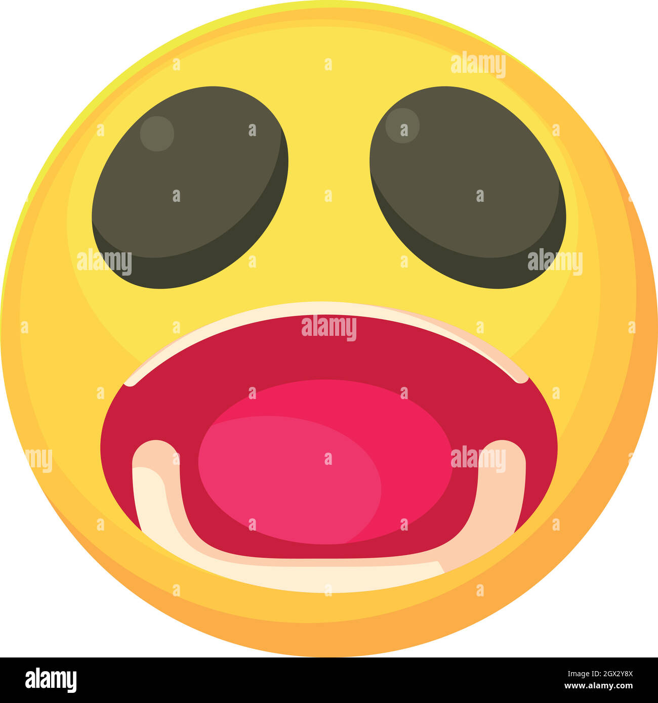 Surprised smiley icon, cartoon style Stock Vector
