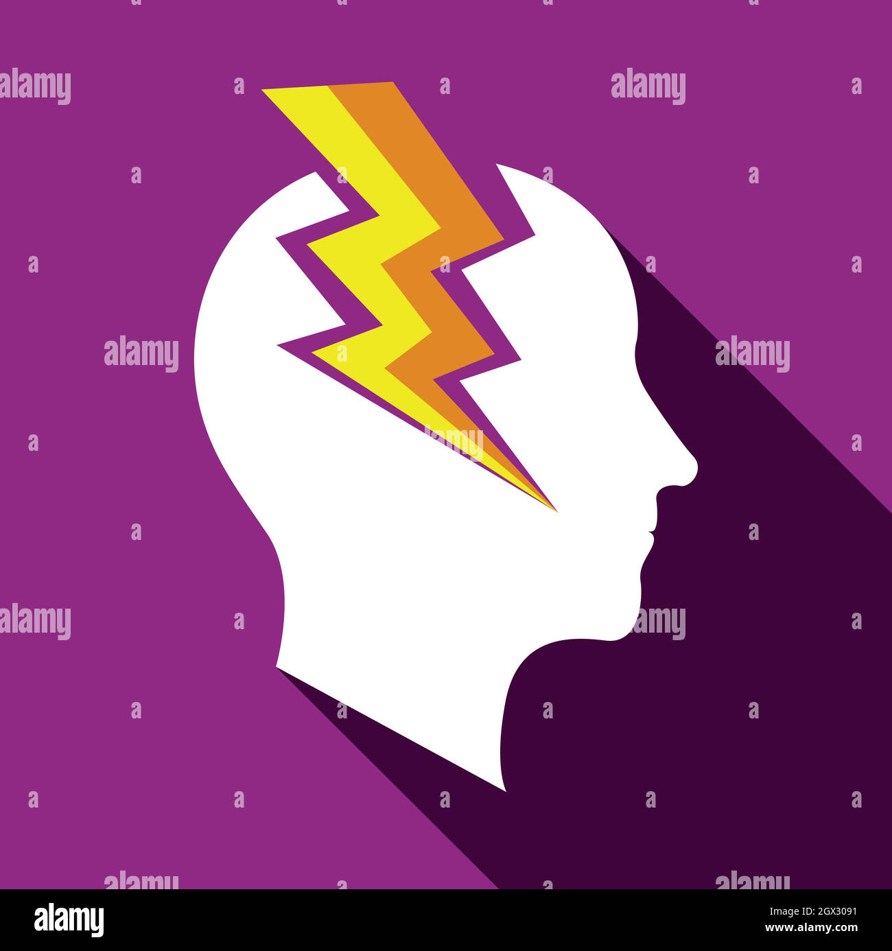 Angry man icon, flat style Stock Vector