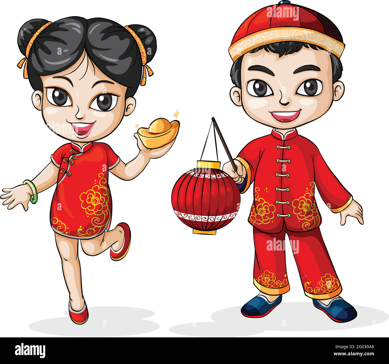 A male and a female Chinese Stock Vector