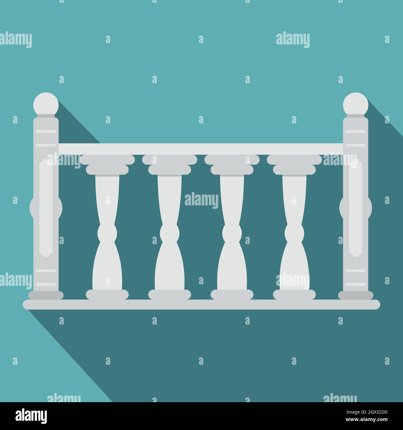Balustrade icon, flat style Stock Vector Image & Art Alamy