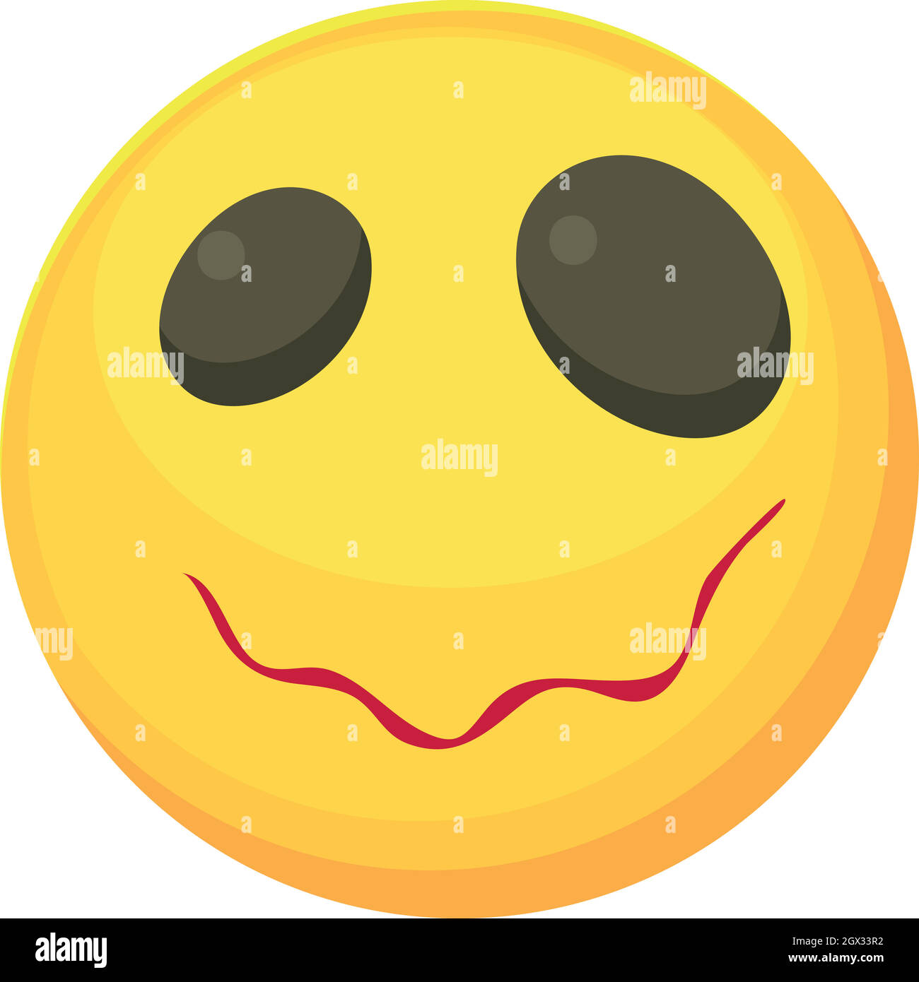 Sleepy smiley icon, cartoon style Stock Vector