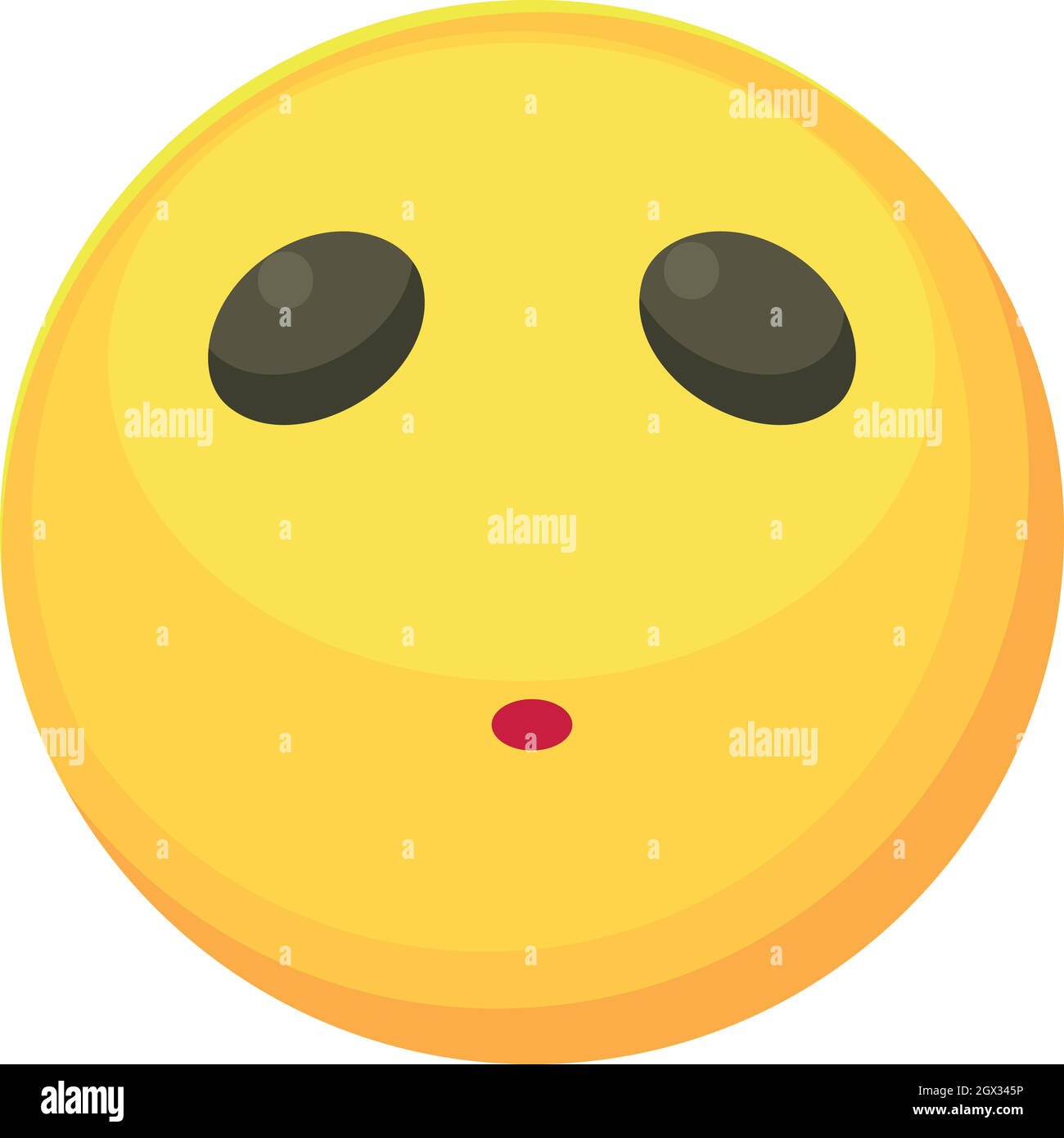 Neutral smiley icon, cartoon style Stock Vector