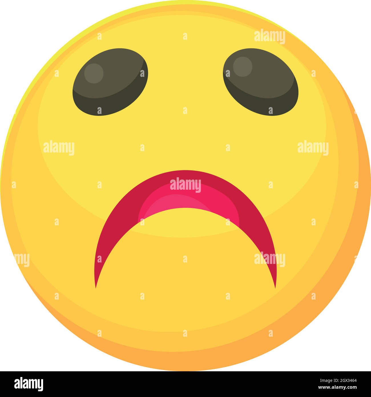 Sad smiley icon, cartoon style Stock Vector