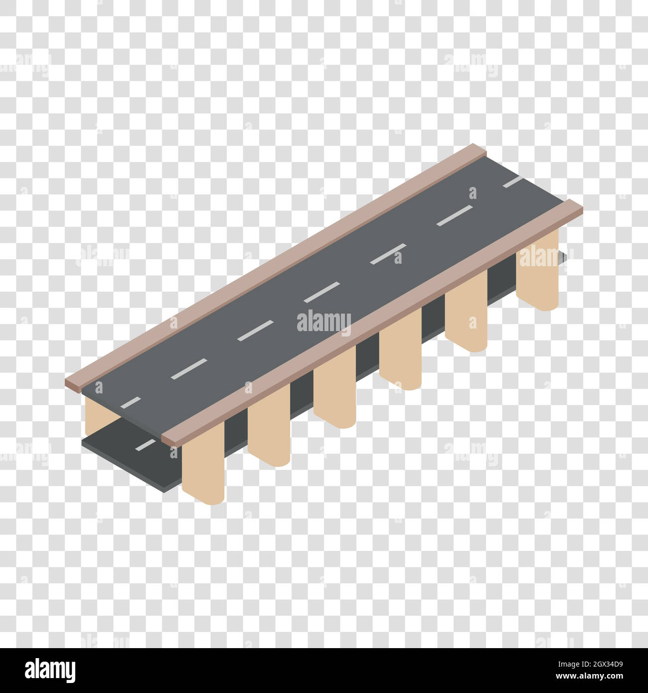 Bridge road isometric icon Stock Vector