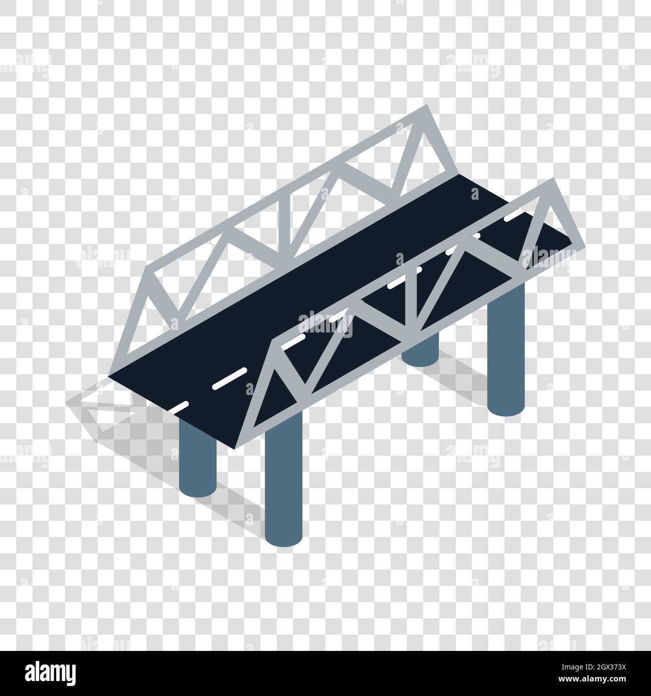 Road bridge isometric icon Stock Vector