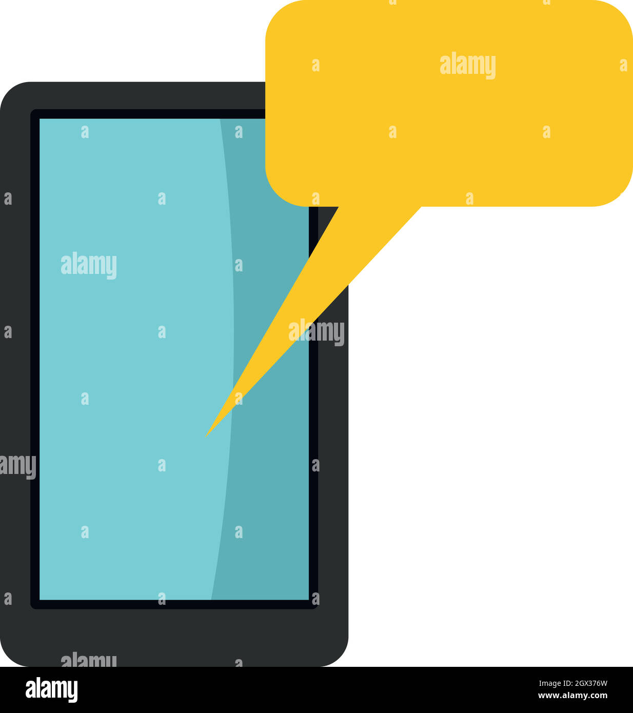 Smartphone with bubble speech icon, flat style Stock Vector Image & Art ...