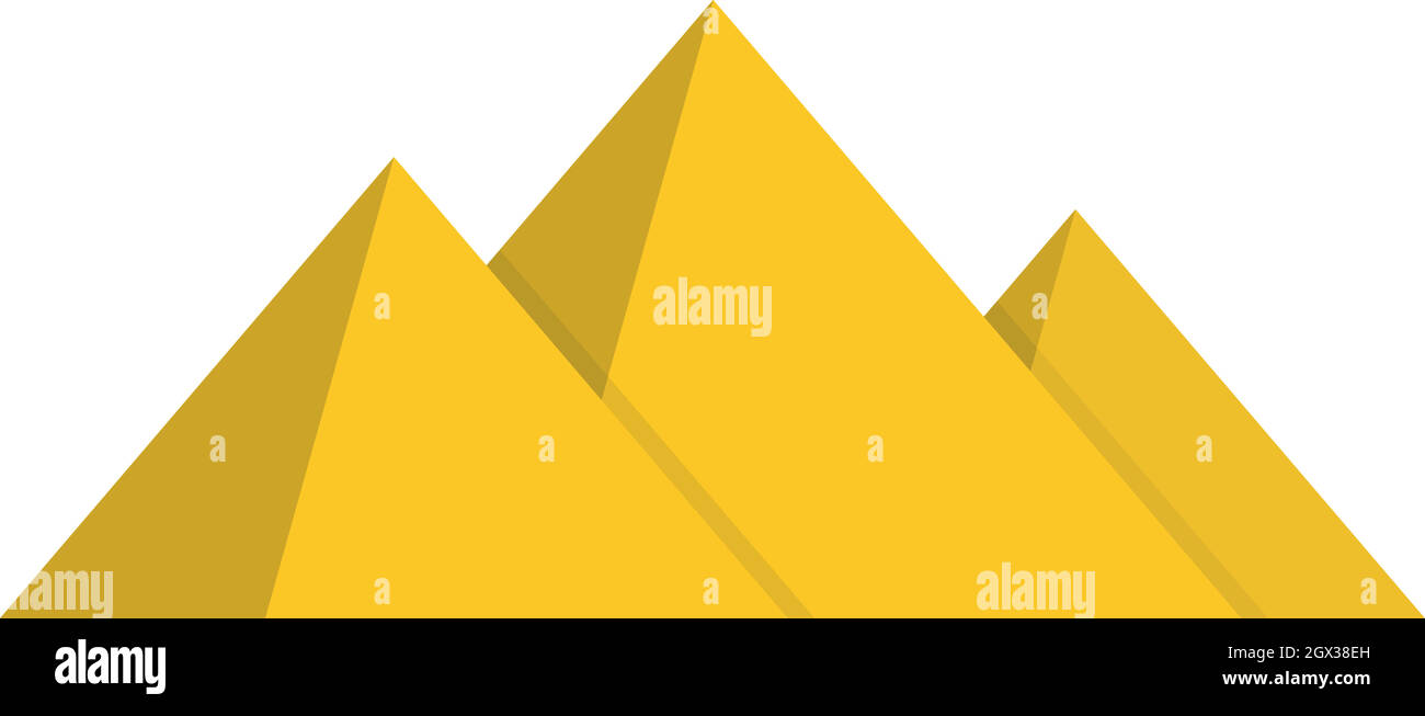 Pyramide icon, flat style Stock Vector