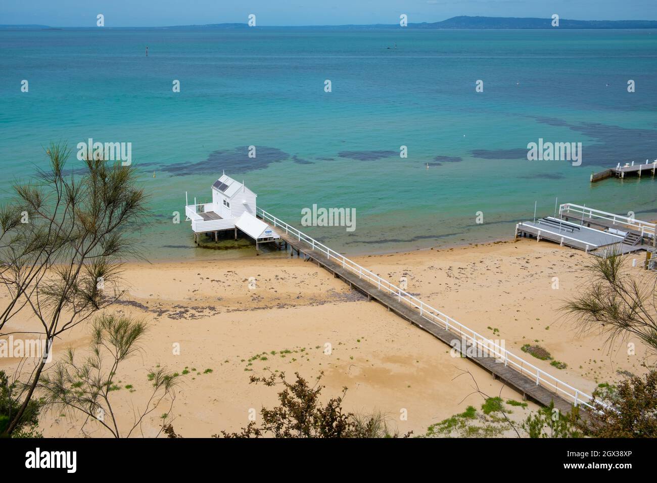 High Angle View Of Beach Against Sky Stock Photo