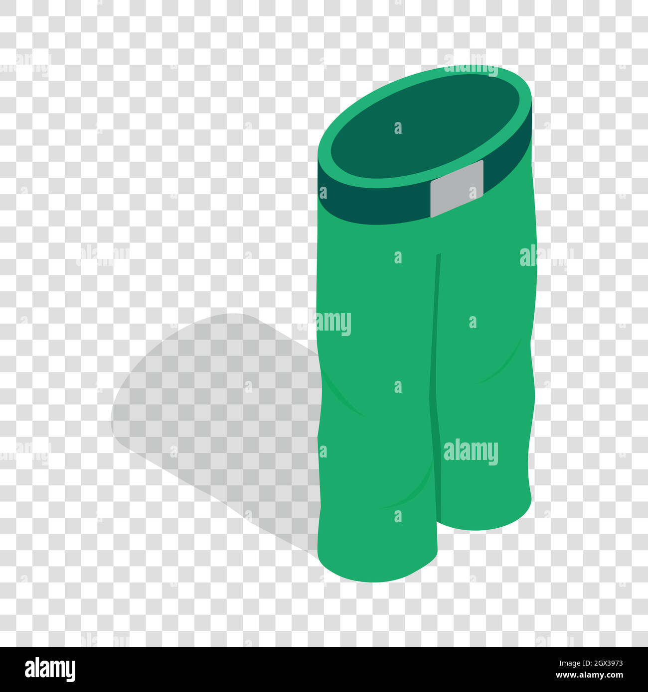 Green ski trousers isometric icon Stock Vector
