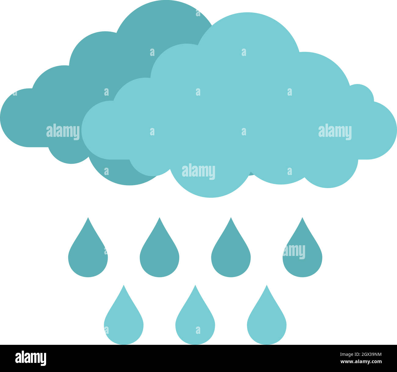 Cloud with rain icon, flat style Stock Vector Image & Art - Alamy