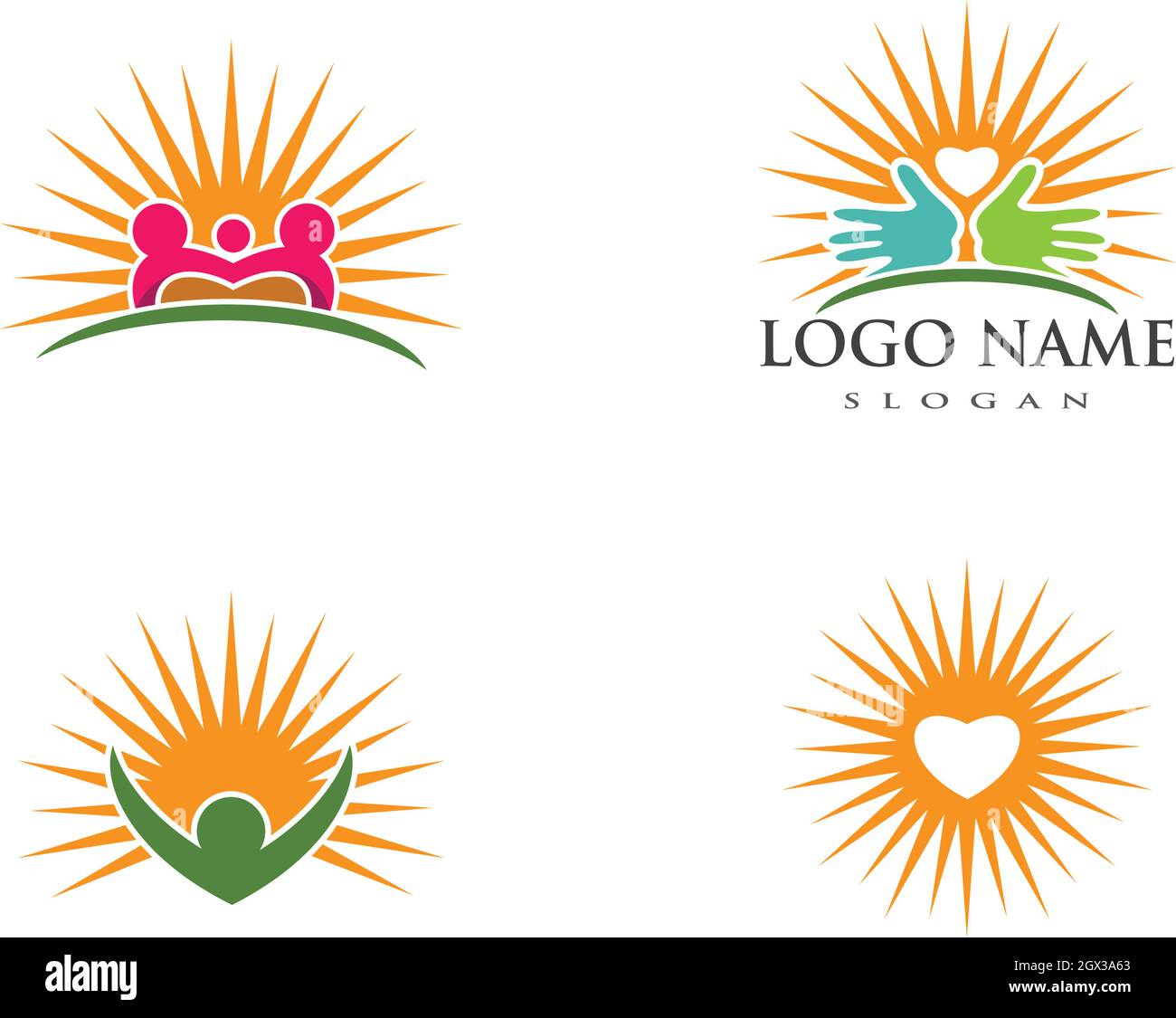 Adoption and community care Logo template vector icon Stock Vector