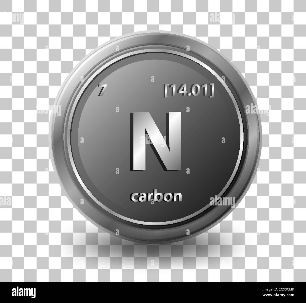 Carbon chemical element. Chemical symbol with atomic number and atomic mass. Stock Vector