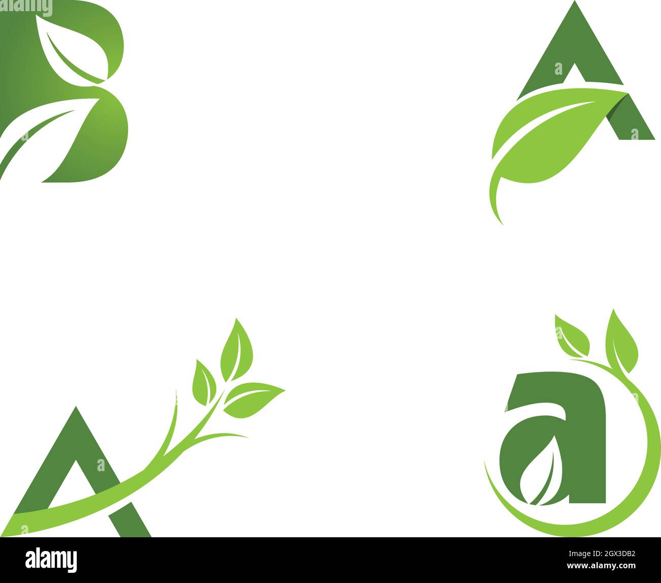 Letter logo with green leaf ecology nature element vector icon Stock ...