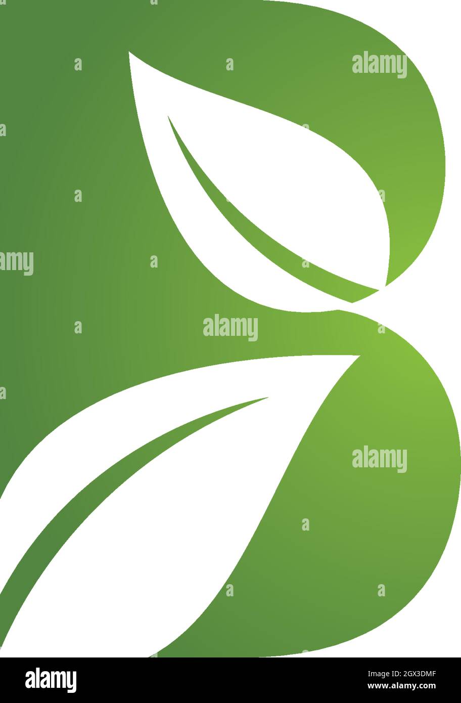 B letter logo with green leaf ecology nature element vector icon Stock ...