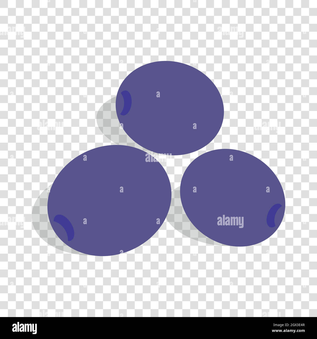 Blue plum isometric icon Stock Vector