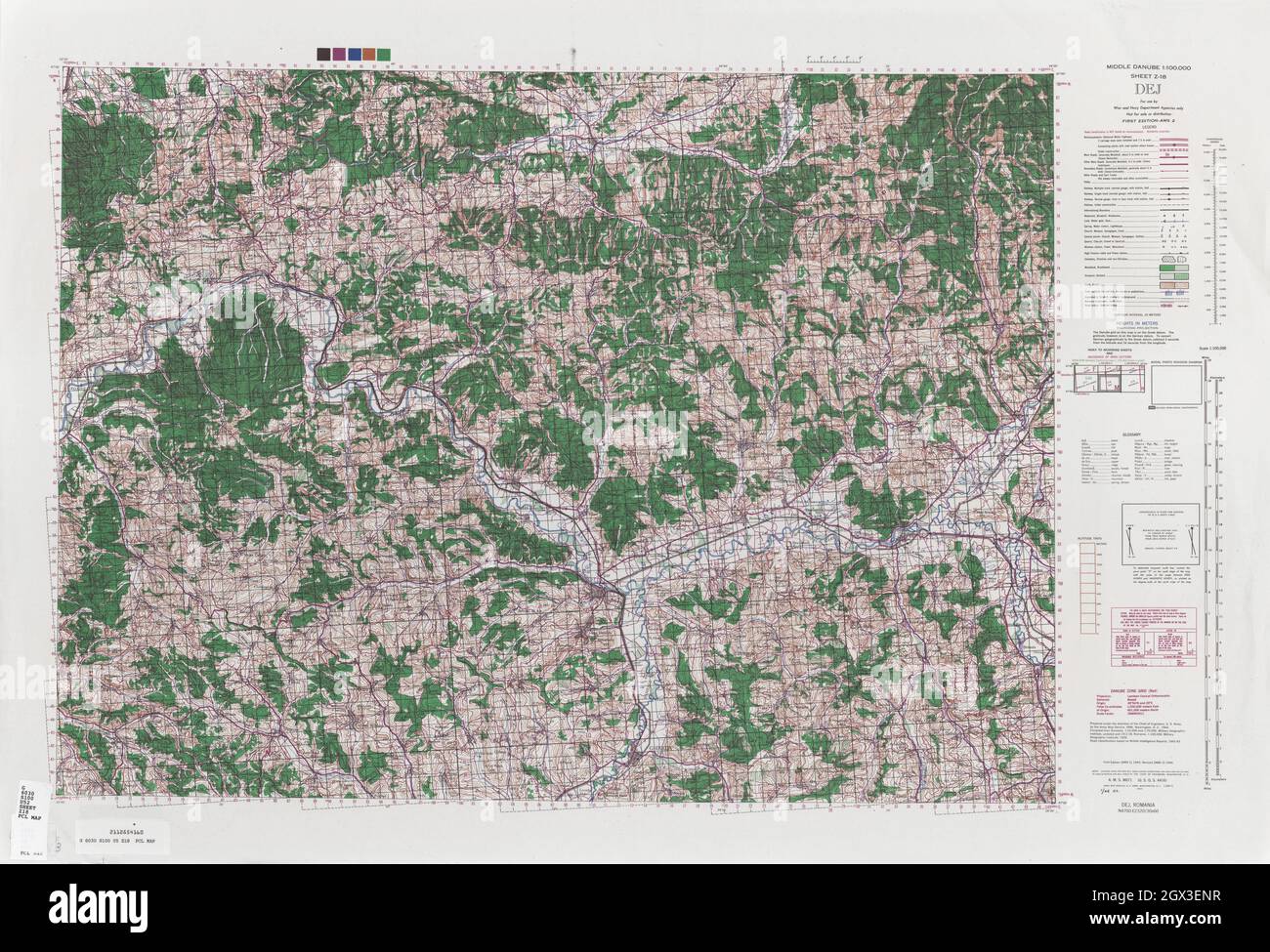 MAP CENTRAL EUROPE DEJ 1944 Stock Photo