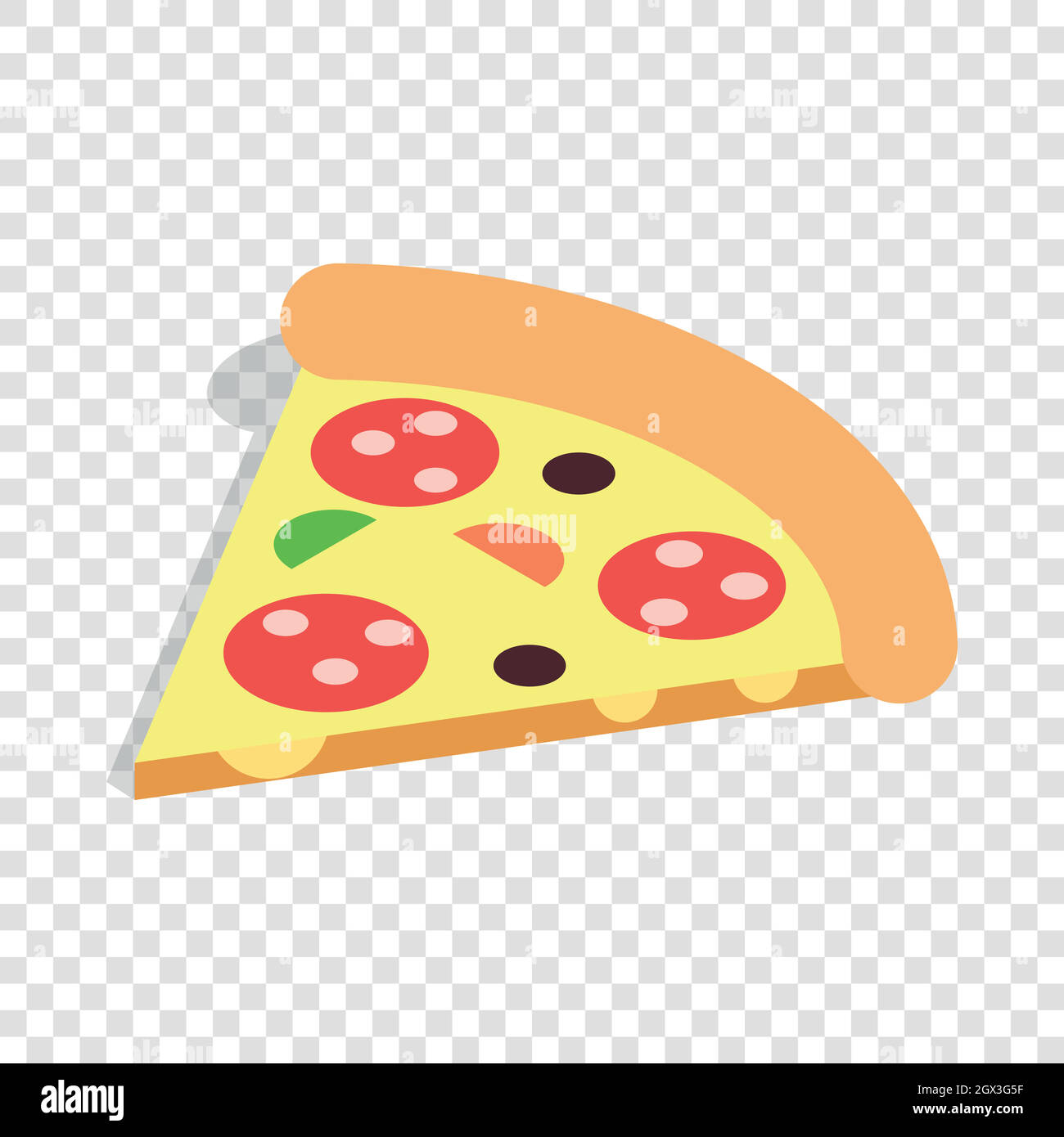 Slice of pizza isometric icon Stock Vector