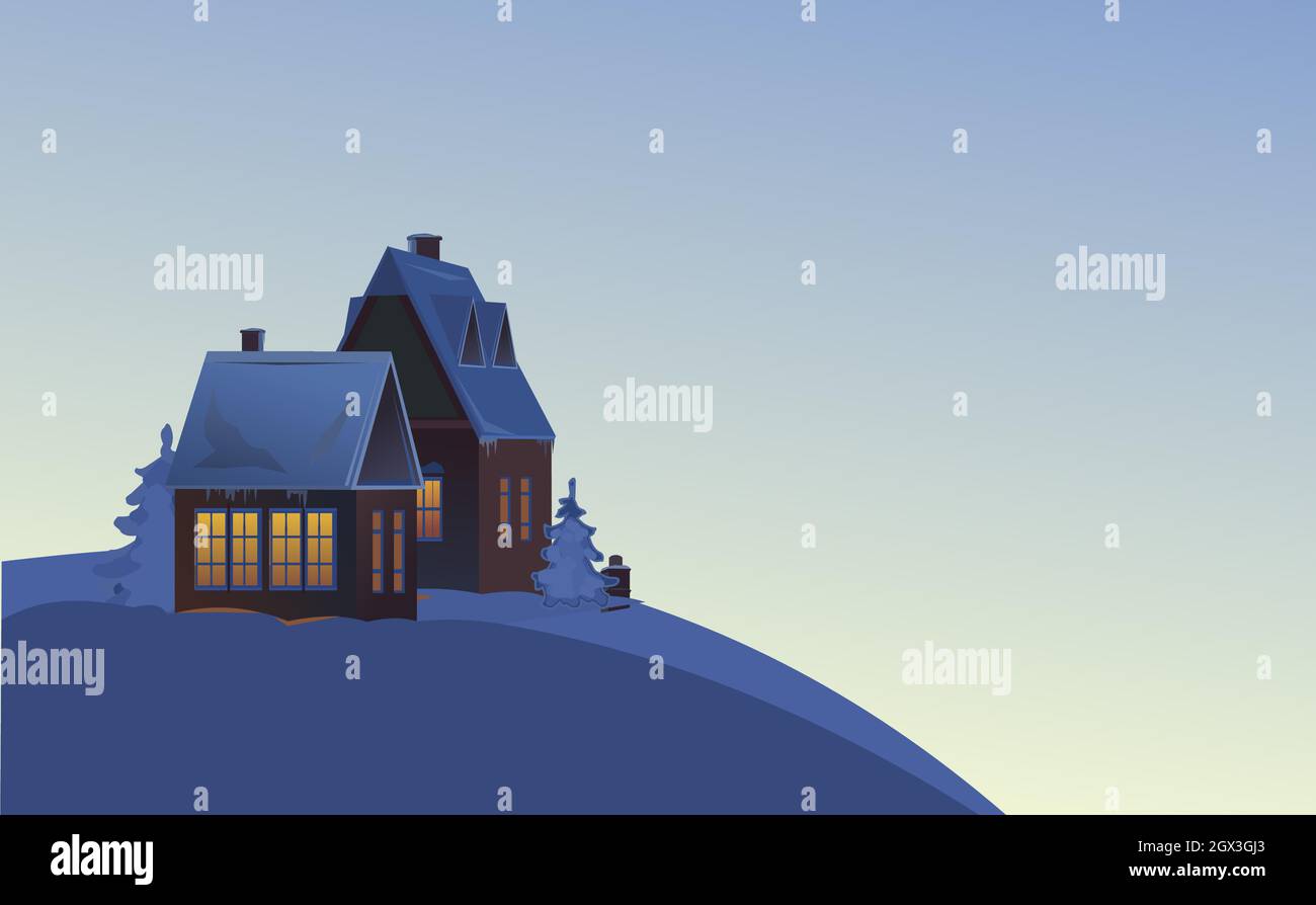 Lodge in night Stock Vector Images Alamy