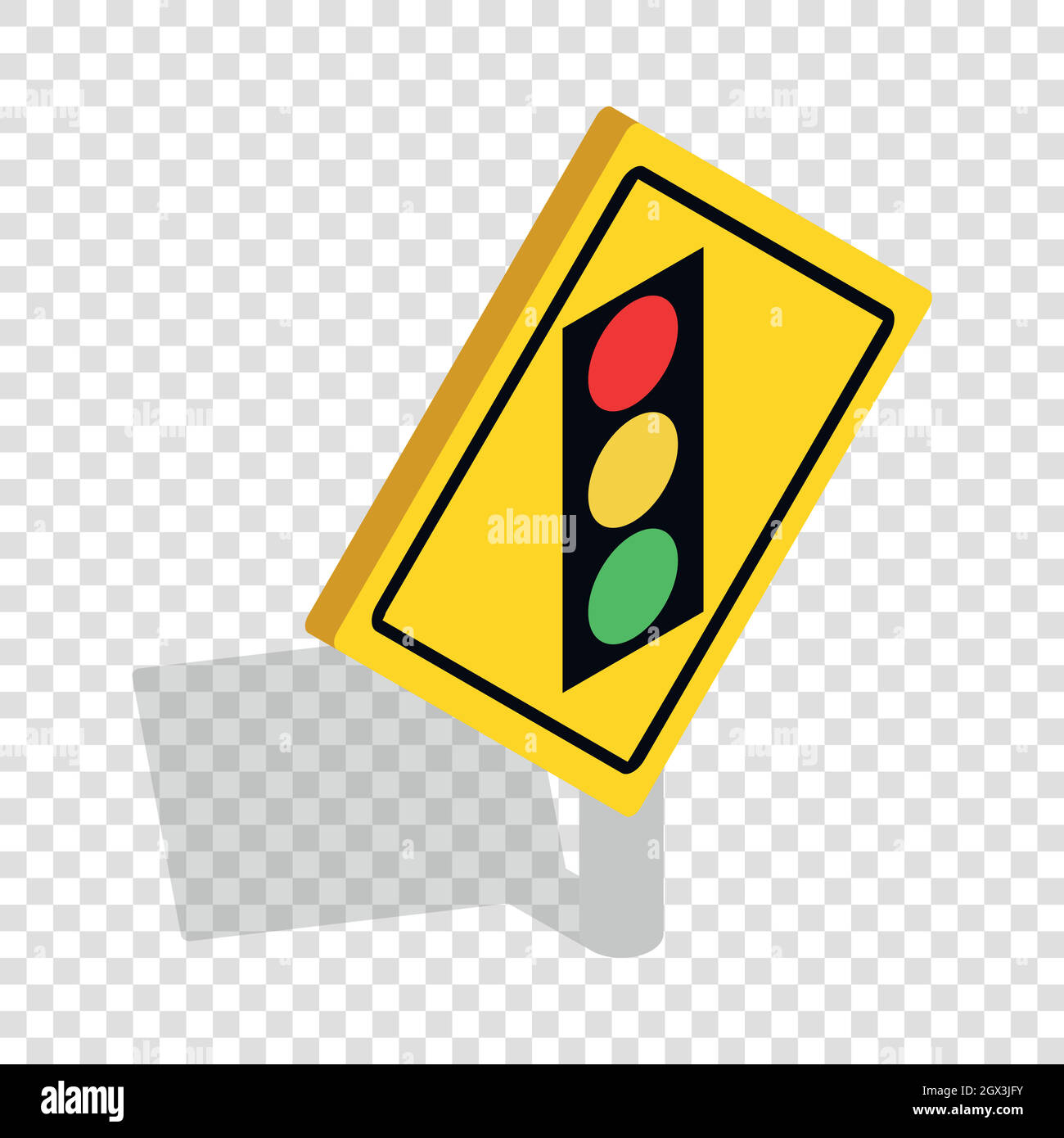 Light traffic sign isometric icon Stock Vector