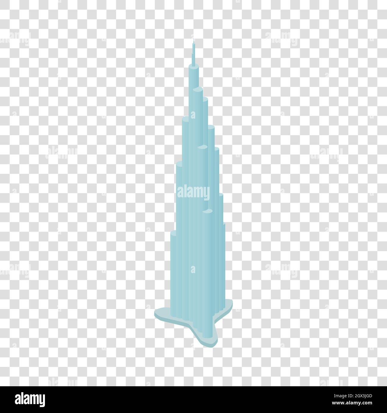 Burj Khalifa isometric icon Stock Vector