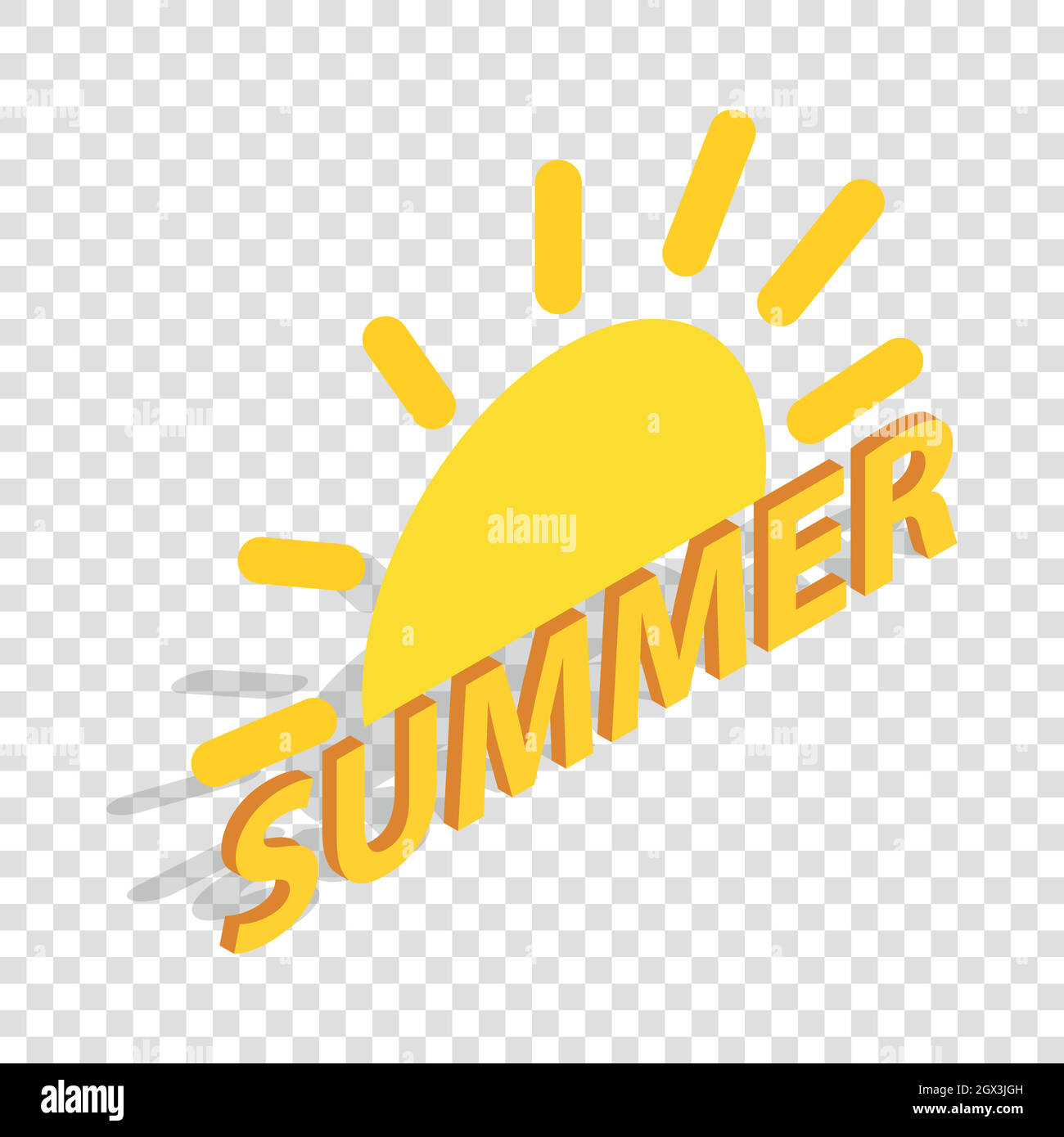 Sun and summer isometric icon Stock Vector