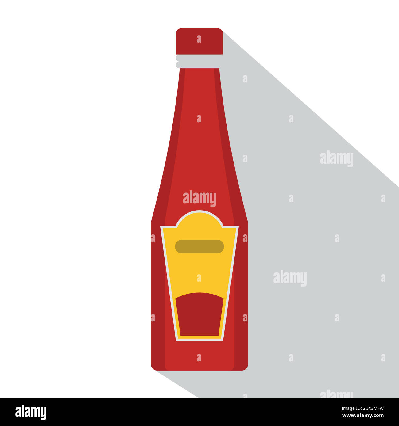 Traditional tomato ketchup bottle icon, flat style Stock Vector