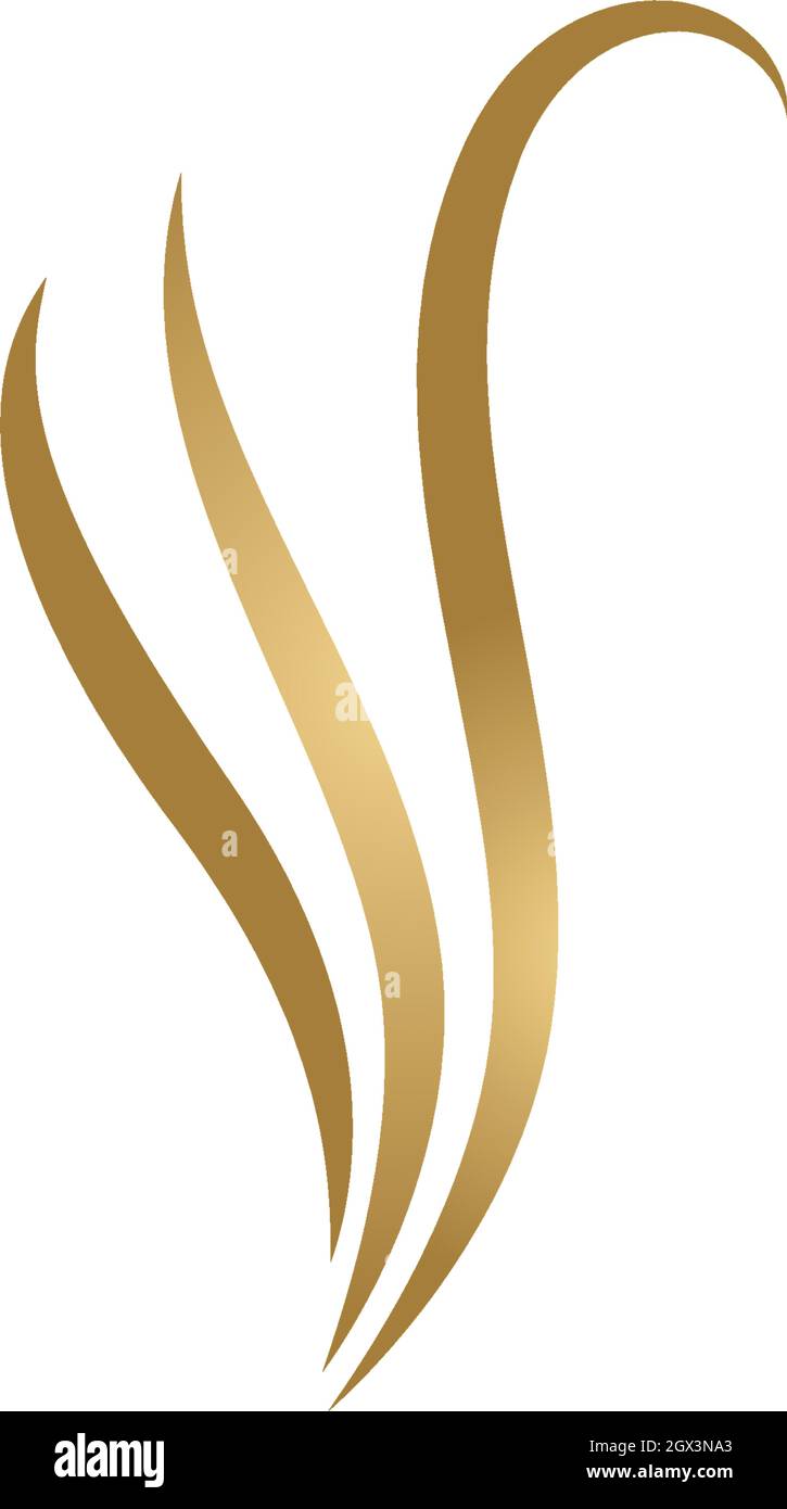 Hair wave logo vector ion template Stock Vector