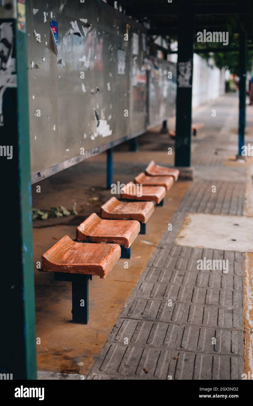 Bus Stop Seats Stock Photo Alamy