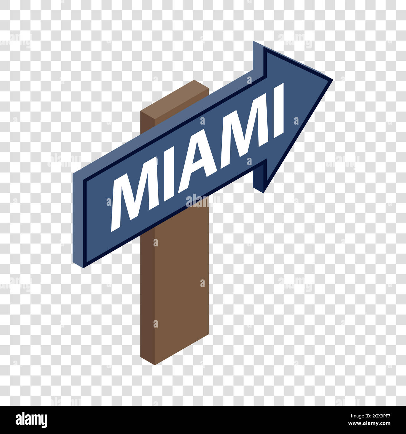 Sign arrow Miami isometric icon Stock Vector