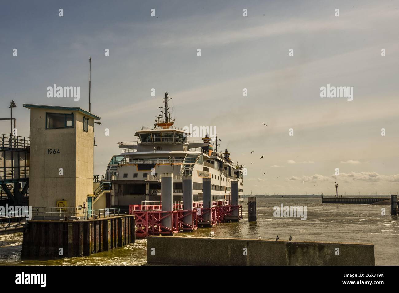 Horntje, Texel, the Netherlands. August 2021. Berth for the ferry between Den Helder and the island of Texel. High quality photo Stock Photo