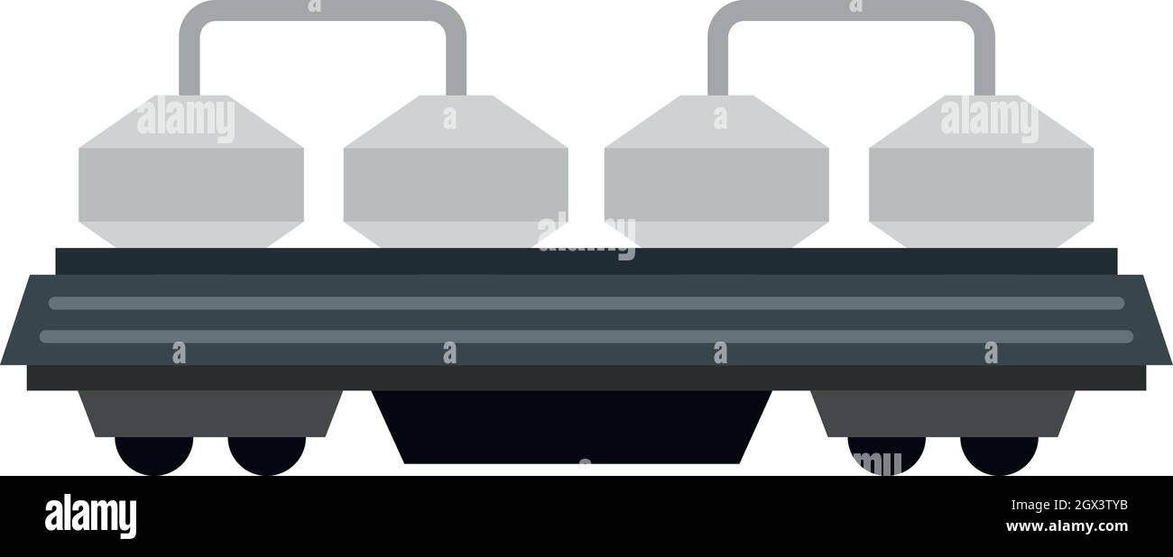 Rail wagon for cement icon, flat style Stock Vector