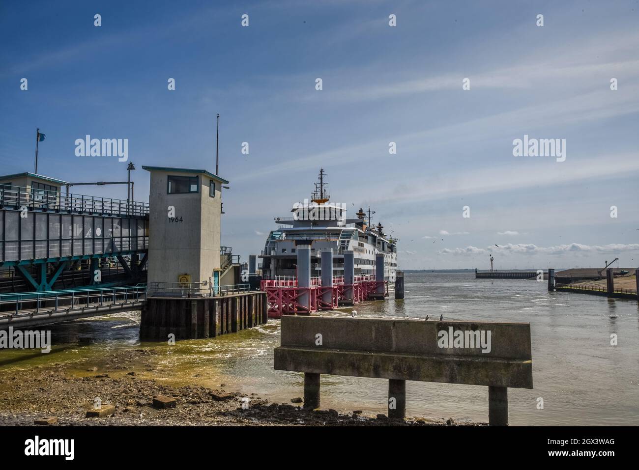 Horntje, Texel, the Netherlands. August 2021. Berth for the ferry between Den Helder and the island of Texel. High quality photo Stock Photo