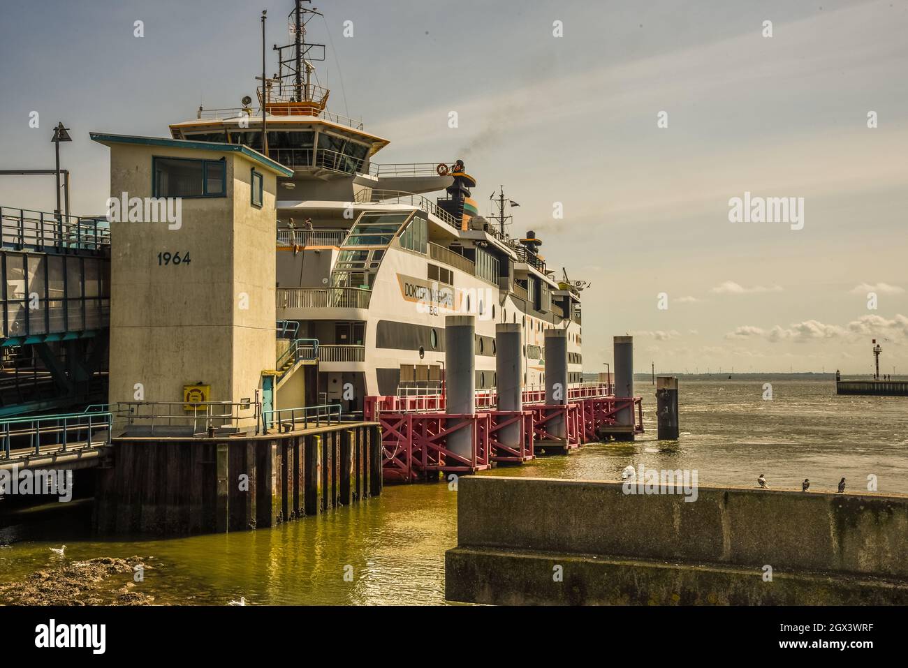 Horntje, Texel, the Netherlands. August 2021. Berth for the ferry between Den Helder and the island of Texel. High quality photo Stock Photo