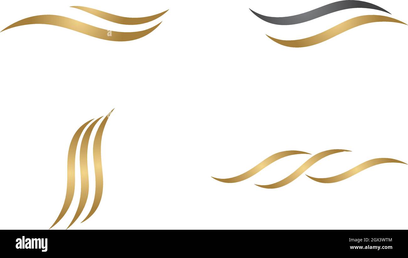 Hair wave logo vector ion template Stock Vector