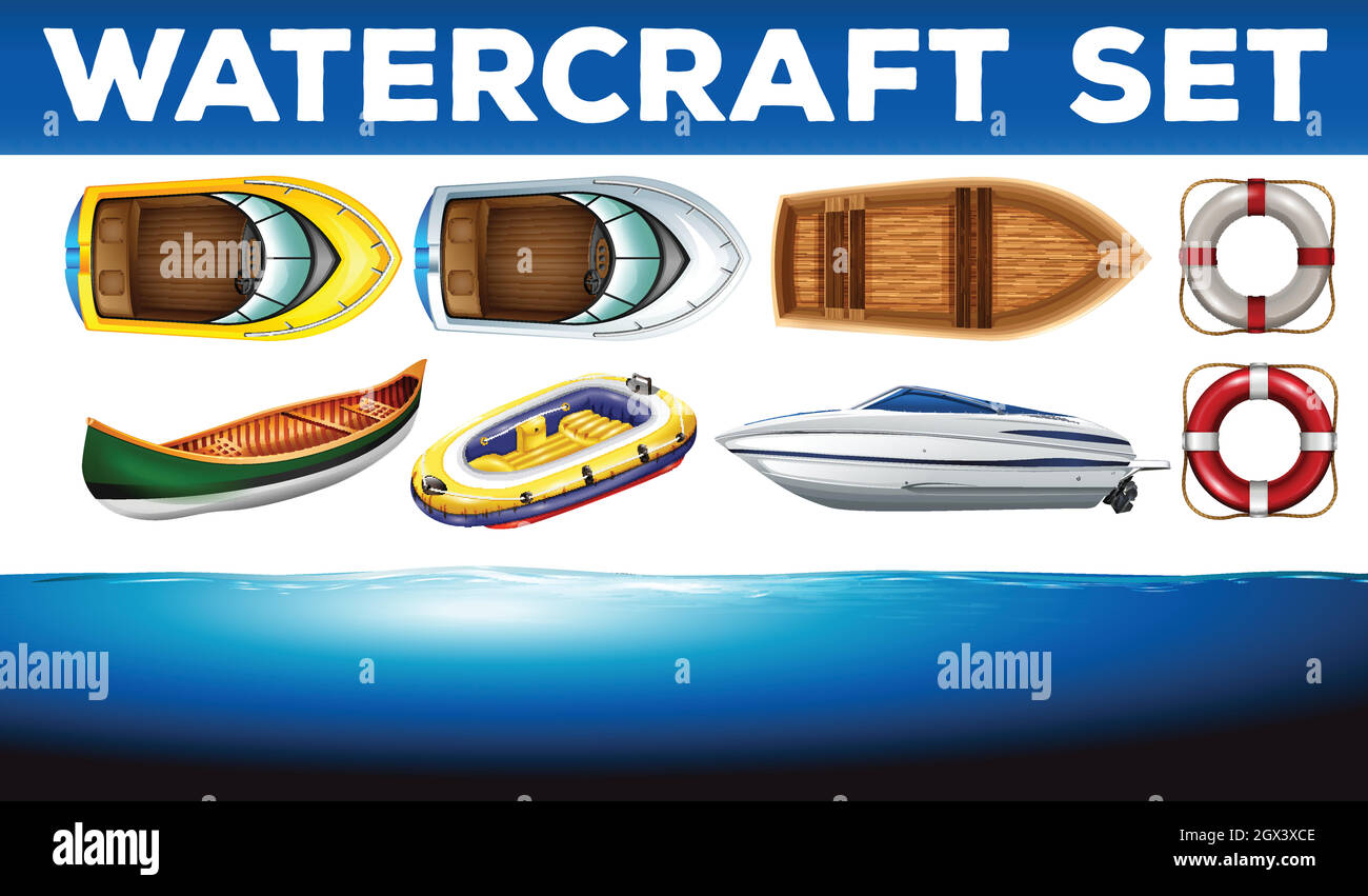 Different kind of watercrafts Stock Vector Image & Art Alamy