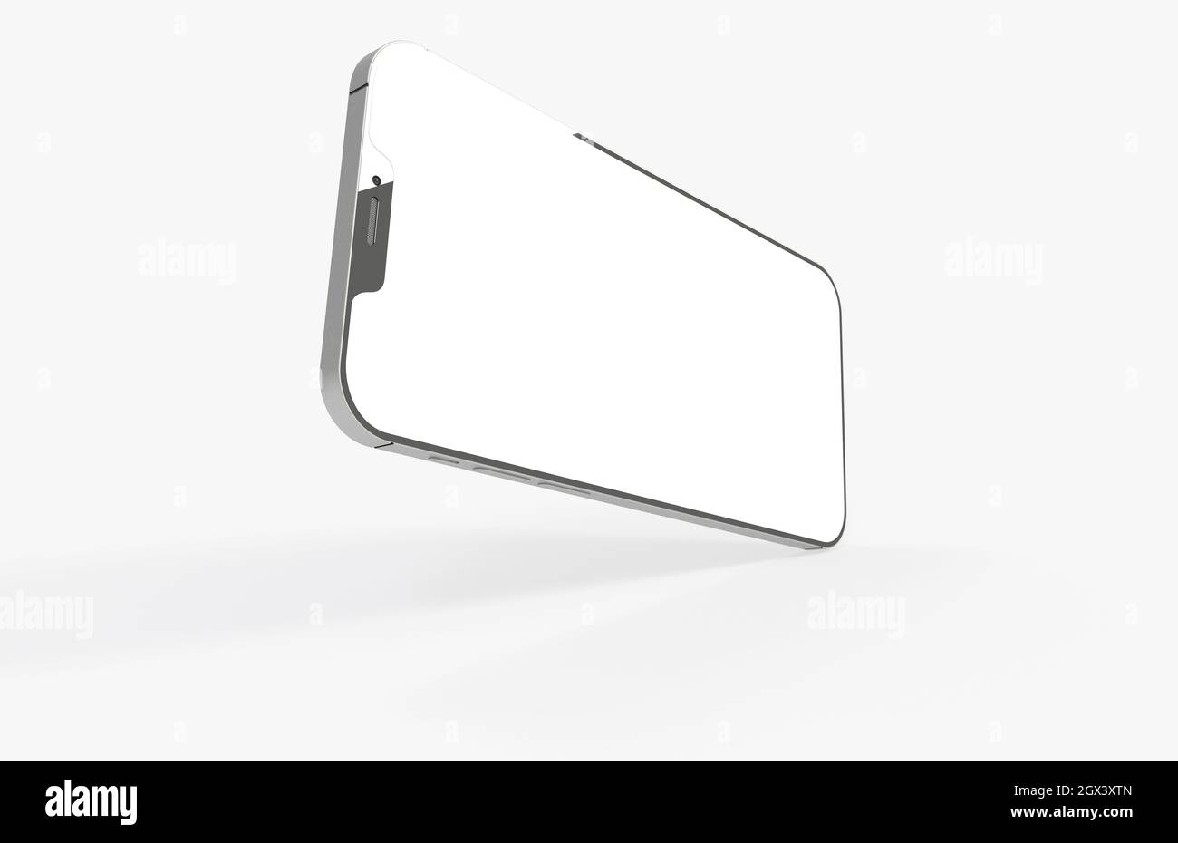 Modern frameless smartphone mockup with copyspace isolated on a white ...