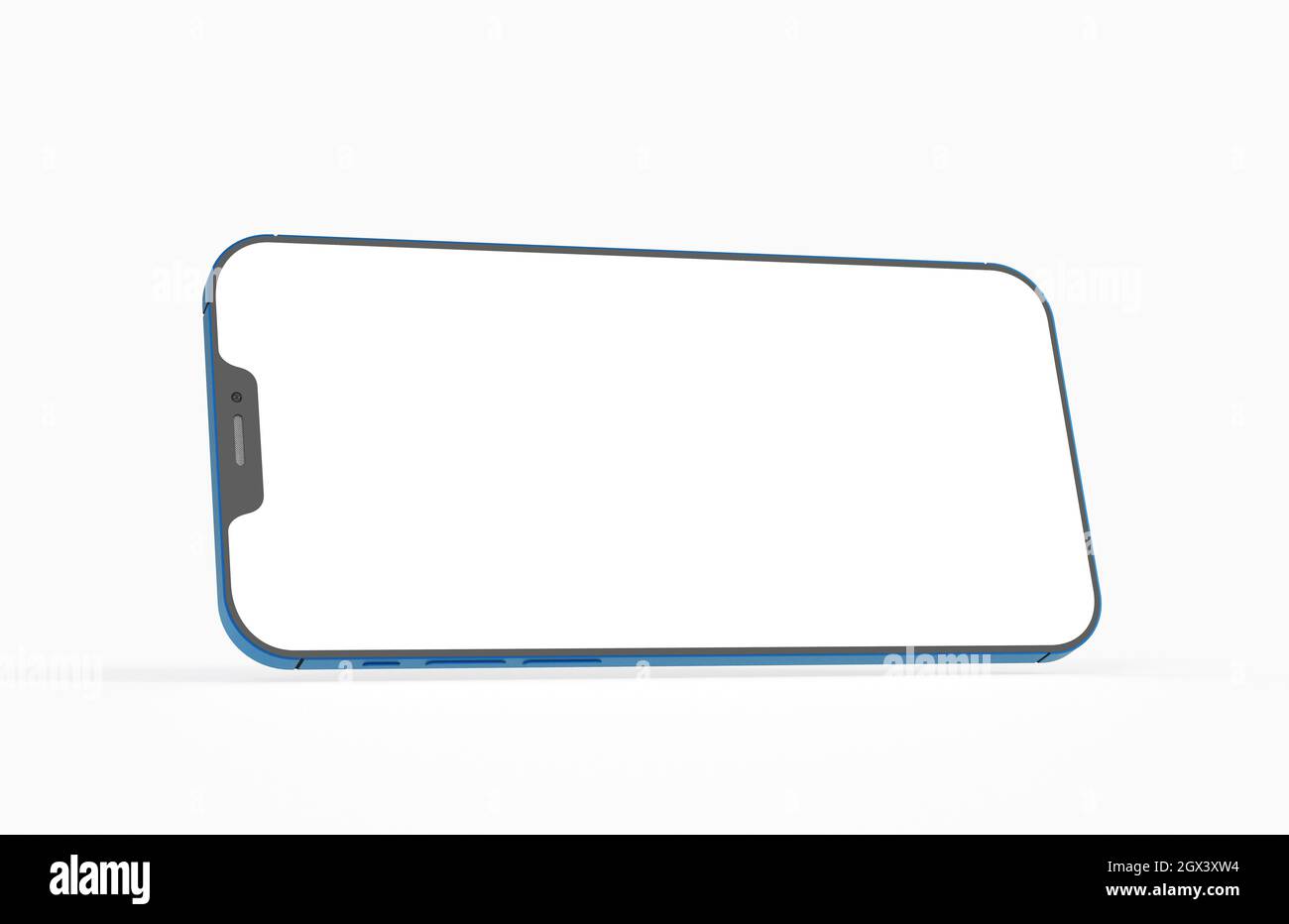 Modern frameless smartphone mockup with copyspace isolated on a white ...