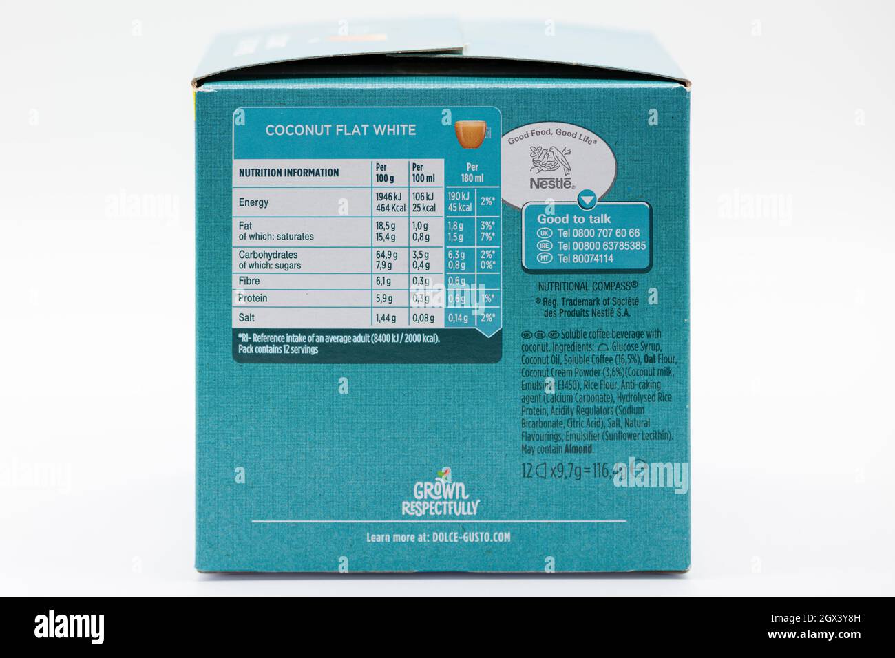 Irvine, Scotland, UK September, 29, 2021 One box of Nescafe Dolce