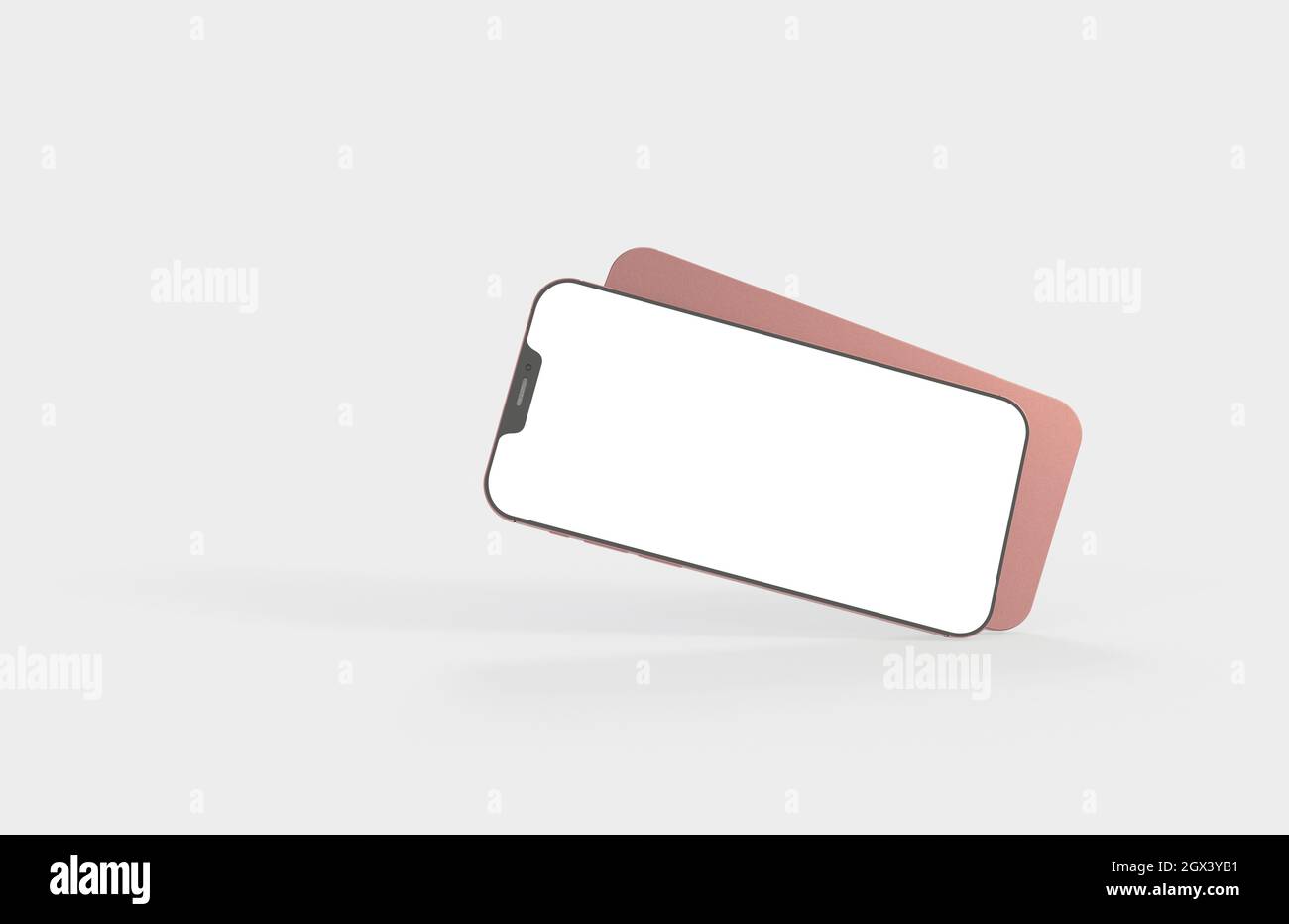 Modern frameless smartphone mockup with copyspace isolated on a white ...