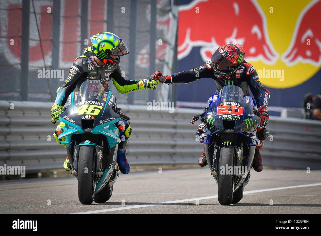 Austin, USA. 03rd Oct, 2021. Races at MotoGP Red Bull Grand Prix of the  Americas at Circuit of the Americas Blvd, Austin, Texas, October 3, 2021 In  picture: France Fabio Quartararo and