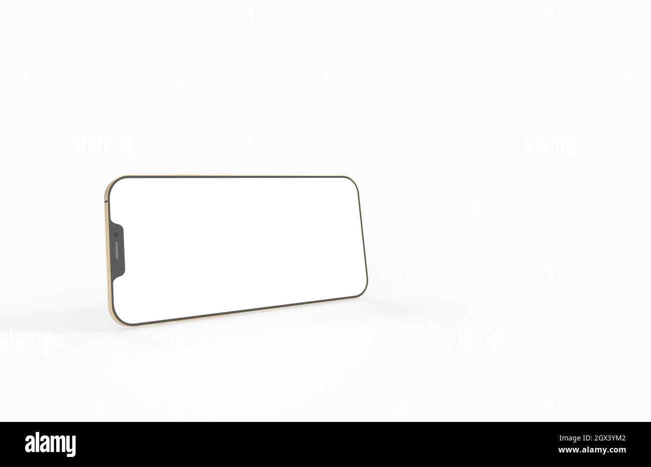 Modern frameless smartphone mockup with copyspace isolated on a white ...